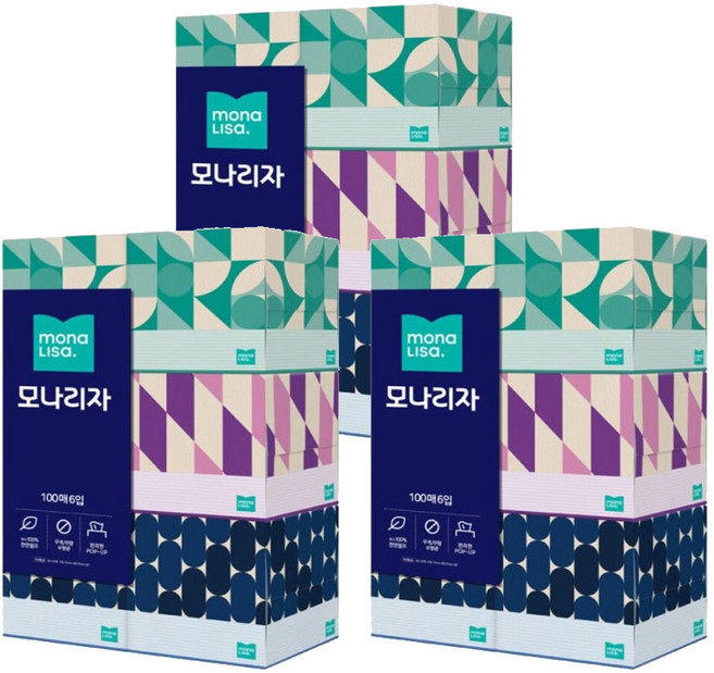 모나리자 미용 각티슈 100매 18곽 천연펄프 미용티슈 화장지