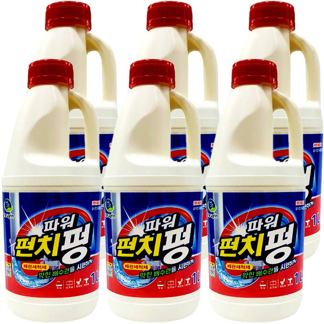 하루그린 배수구세척제 펀치펑, 6개, 1L