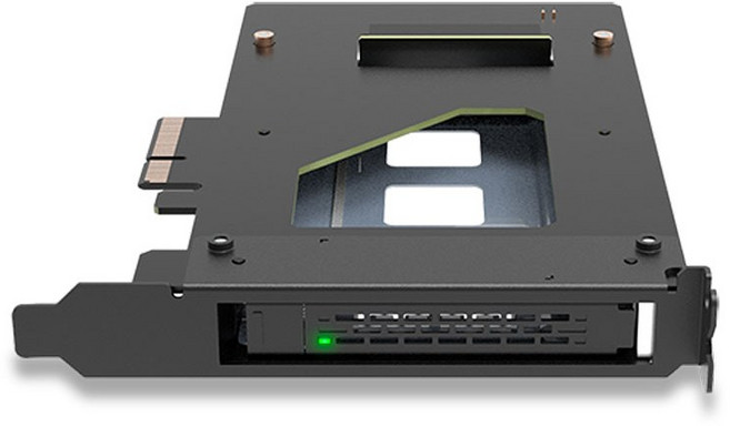 ICY DOCK MB111VP-B U.2 / U.3 PCIe NVMe 4.0 SSD 모바일 랙 어댑터 카드 확장 슬롯용 하드랙 정품, 1개