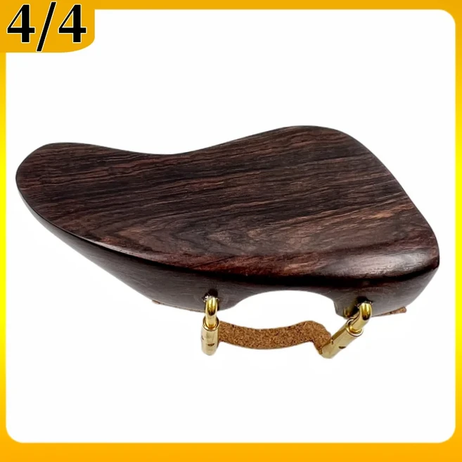 쿠쿠스토어 4/4 1/2 바이올린 턱받침 설치 클램프 실버/골드 브래킷 나사가 있는 로즈우드/에보니 목재 부, 16 natural ebony