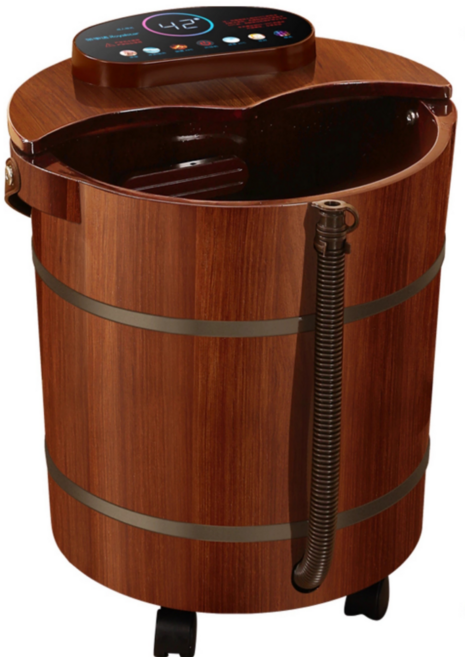 웰니스앤 혈액순환 우드 족욕기 습식 자동 편백 원목 발마사지, 로즈우드 시그니처 59cm(자동마사지)