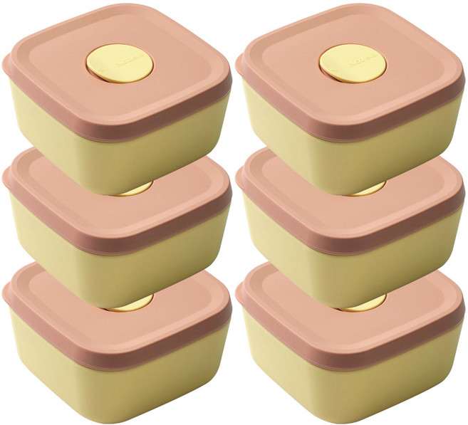 국산 실리콘밥팩 냉동밥보관용기 전자레인지 밀폐 소분용기 350ml, 버터, 6개