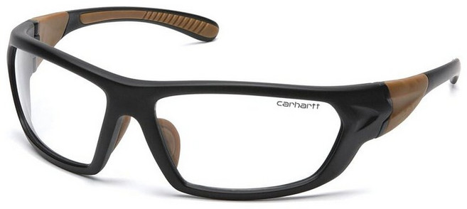 CarhART 아트 t 카번데일 보호 안경 투명 렌즈 블랙 탠 프레임 원 사이즈 239497, Clear Anti-fog Lens/ Black/Tan, Polybag Packaging