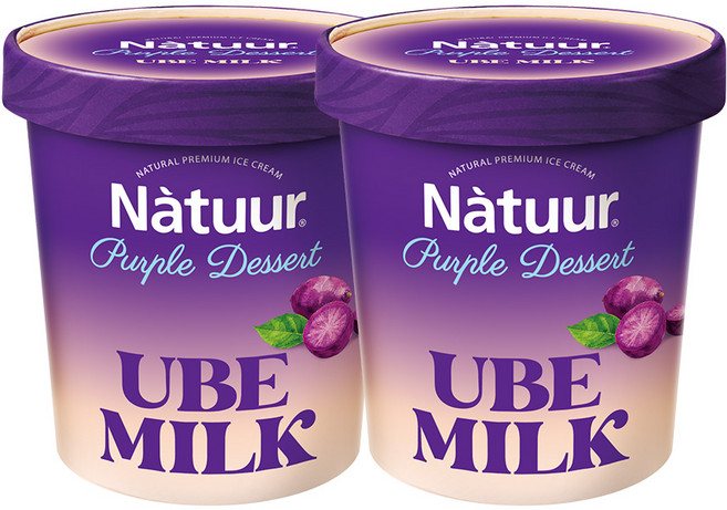나뚜루 UBE 우베밀크 파인트 아이스크림, 2개, 430ml