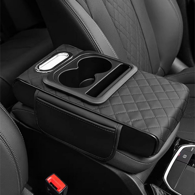 괴물급 강력수납력 4in1 콘솔박스 팔걸이 확장커버, 차종무관, 블랙