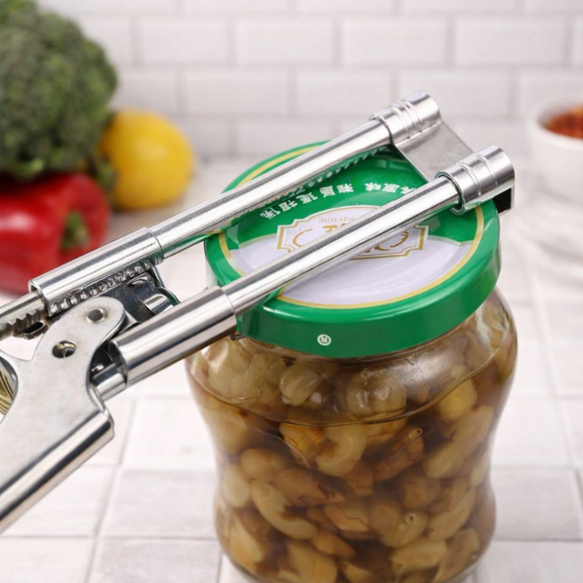 보화점 만능병따개 길이조절 병뚜껑 오프너, 1개, 실버