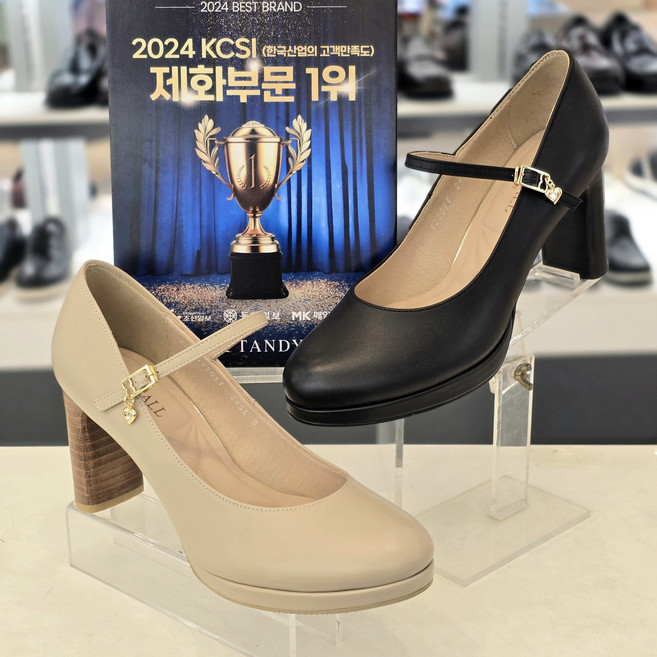 탠디by미셸 시즌베스트 8cm 통굽 앞가보시 메리제인 라운드코 컴포트 여성구두 1k23bk011a