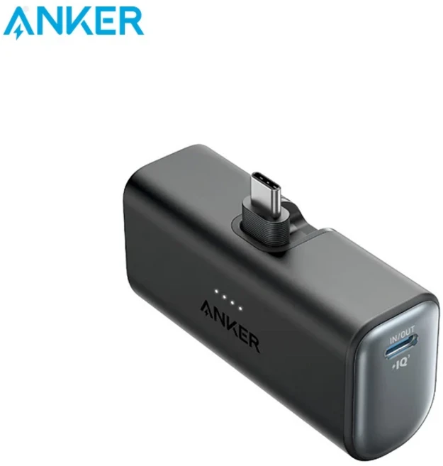 Anker Nano 보조베터리 5000mAh 휴대용 충전기 22.5W 접이식 USB-C 커넥터 포함 iPhone 15Samsung S22용 예, 01 5000mAh (5000밀리암페어시), 01 China Mainland, 01 Black