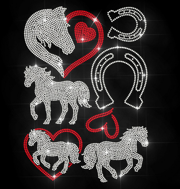 1개 유리 핫픽스 라인스톤 다리미 부착형 아플리케 의상 액세서리 (옷 가방 바지 말 장식용) 297x210mm, 혼합색