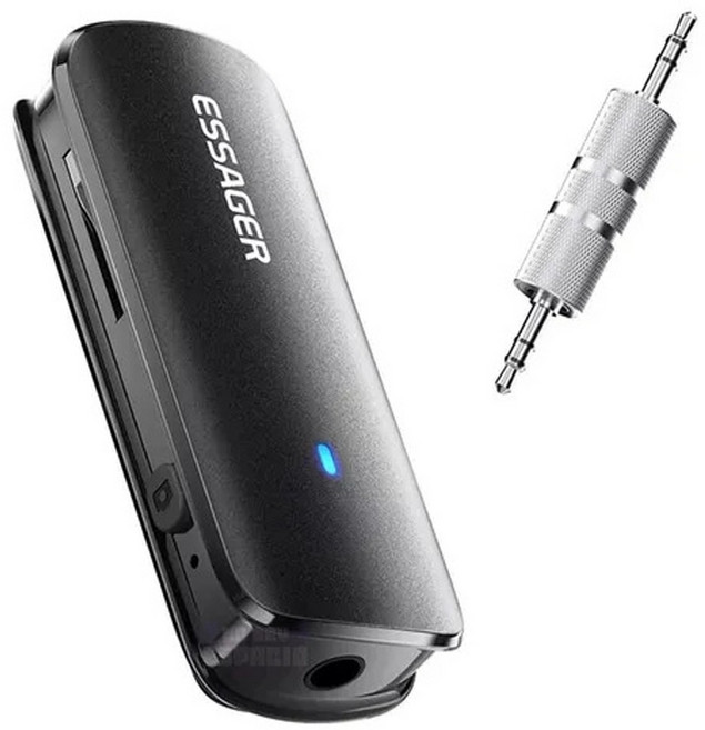 Essager 다기능 블루투스 5.3 리시버 어댑터 3.5mm 잭 Aux 무선 어댑터 자동차 오디오 리시버 블루투스 리시버, 1개