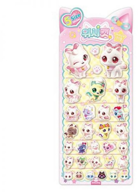 위시캣 아이냥과 친구들 캐릭터 스티커 5사이즈 다꾸 C1-313012, 위시캣 아이냥과 친구들 캐릭터 스티커 5사이즈 다꾸 C