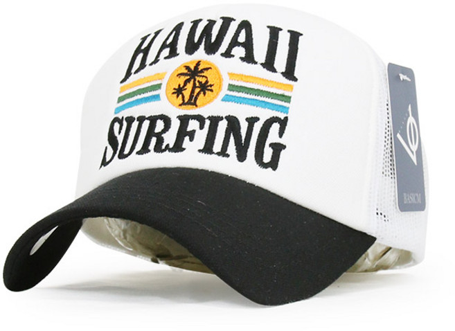 베이직엠 남성 여성 여름 망사 야구모자 메쉬캡 하와이 서핑