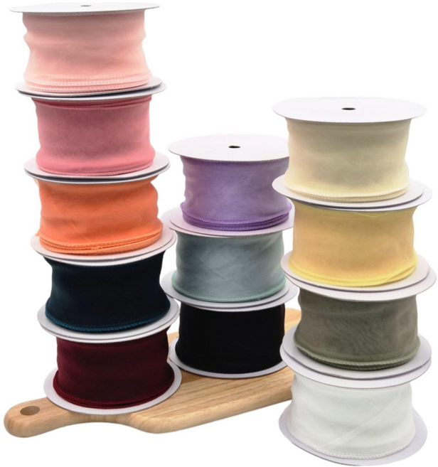 라인패키지 선물포장 광폭 오간디실크리본 60mm 13color, 블랙