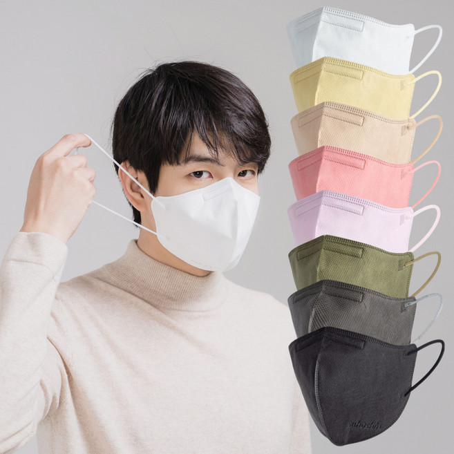 국산 수호신 KF94 마스크 새부리형 컬러마스크 비말 차단 8컬러 50매, KF-94, 그레이, KF-94_그레이