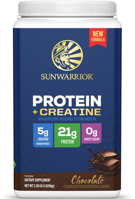 Sunwarrior 蛋白質 + 肌酸混合增強配方 巧克力口味, 1個, 1.025kg