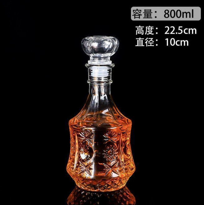 無品牌 創意玻璃酒瓶 醒酒器, 圓形太陽花款 800毫升, 1個