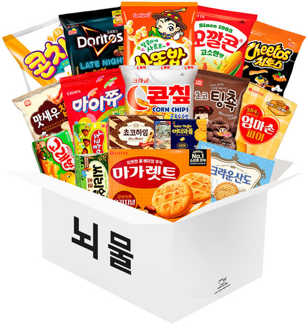 뇌물 과자세트 / 스낵 과자박스 종합과자세트 간식세트, 1개, 67g, 17종(17개)