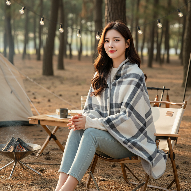 길그리 밍크 극세사 똑딱이 무릎 담요 따뜻한 캠핑담요, 그레이, 1개