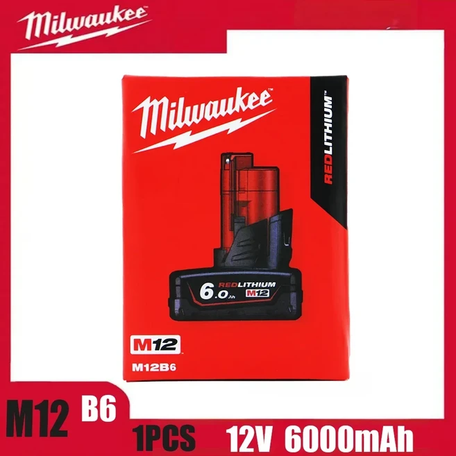 12V 배터리 M12 5Ah/6Ah 정품 밀워키 전동 공구 배터리 48-11-2402 48-11-2411 리튬 배터리 48-11-2401 MIL, 14 M12 6AX1, 01 CHINA