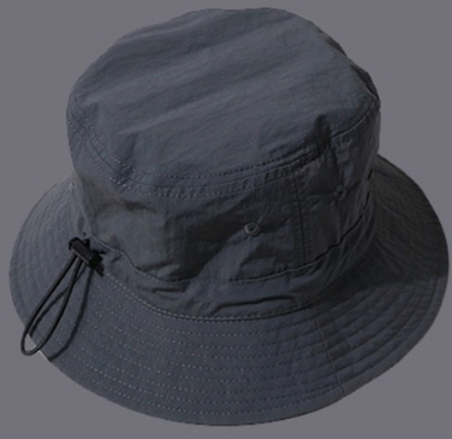 치키티타 남녀공용 방수 턱끈 스트랩 탈부착 버킷햇 등산 모자 캠핑 낚시 아웃도어 코튼 벙거지, 그레이