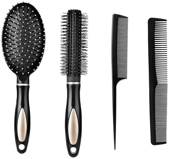 타키타키 헤어브러쉬 빗 4종세트, 타키타키 헤어브러쉬 빗 4종세트, 롤빗+패들빗+커트빗+꼬리빗, 1개