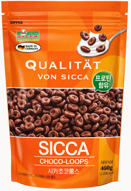 시카 밀크 대용량 지퍼백 초코룹스, 460g, 1개