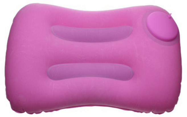 [티케이샵] 휴대용 캠핑 펌핑 에어쿠션 베개, 1개, 핑크