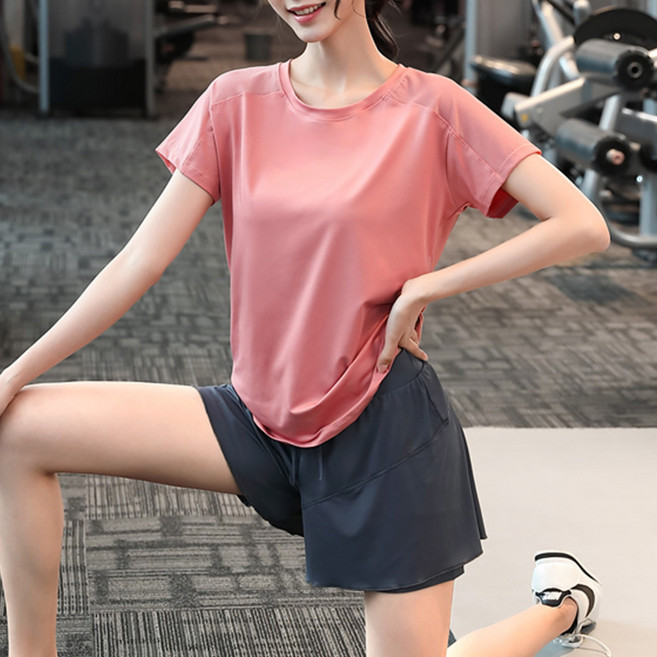 【冰感速幹】運動T恤 瑜伽服 健身服 罩衫 速乾衣 運動上衣 網紗寬鬆 薄款透氣 大碼顯瘦 夏季瑜伽健身必備
