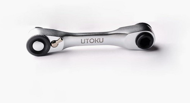 UTOKU 더블 피코 래칫 렌치 (실버 0.6cm(1/4인치) 미니 헤드 90 톱니 드라이브 소켓 및 스크루 드라이버 비트 세트 회전자 실용적인 액세서리 도구 4도 퀵, UTOKU 더블 피코 래칫 렌치 (실버, 0.6cm(1