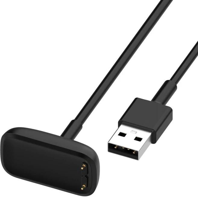 핏빗 차지 6/럭스용 3.3피트 충전기 6 밴드용 교체용 USB 케이블 강력한 자석, 01 검정색