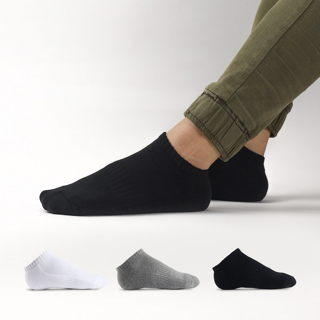 카리클링 남성 여성 두꺼운 쿠션 베이직 두꺼운 스포츠 더블쿠션 스니커즈 발목 양말 1개