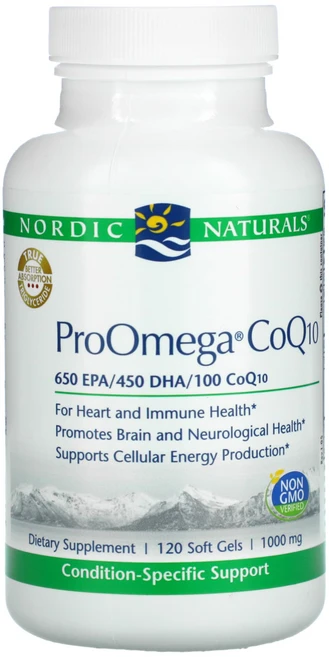 Nordic Naturals ProOmega CoQ10 1000 mg 120 소프트젤, NordicNaturalsProOmegaCoQ10100, 1개, 120정 - 쿠팡