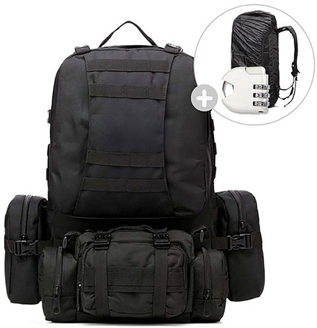 남성 대형 전술백팩 55L 밀리터리 아웃도어 배낭 대용량백팩 밀리터리백팩 캠핑 아웃도어백팩 다포켓 dew+7792Nh