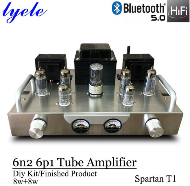 음질좋은 진공관앰프 진공관오디오앰프 블루투스 가정용 Lyele 오디오 진공관 앰프 푸시 풀 DIY 키트 클래스 A 튜브 8W Vu 미터 블루투스 50 하이파이 6n2 6p1, 5.Kit With BT - 110V