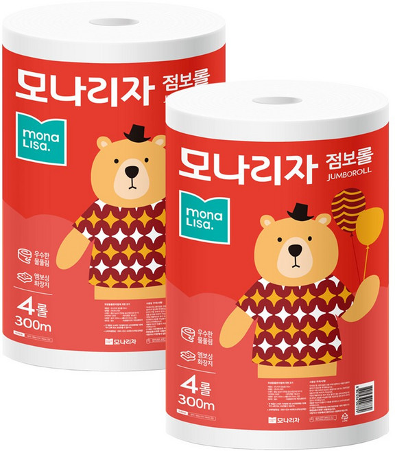 모나리자 2겹 점보롤, 300m, 2개, 4롤
