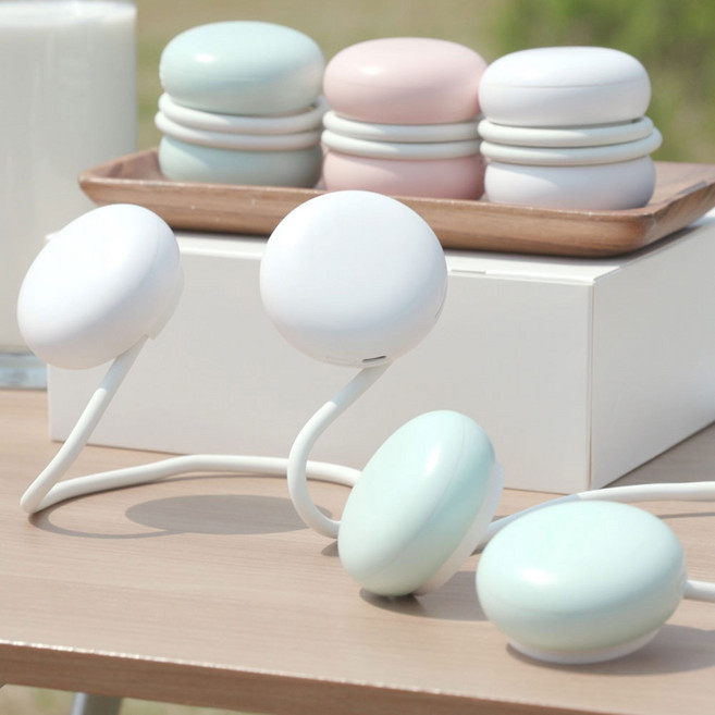 쭉 착 에어컨 넥 선풍기 휴대용 무선 넥풍기, 2세트, 화이트+화이트