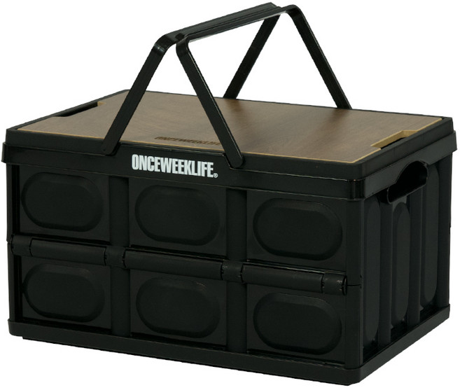 원스위크라이프 캠핑 손잡이 접이식 폴딩 박스, 블랙