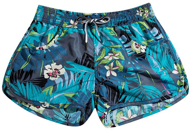 퓨어디아 워터파크 남녀 커플 온천 실내 실외 래쉬가드 하와이팬츠, 열대야자수 블루