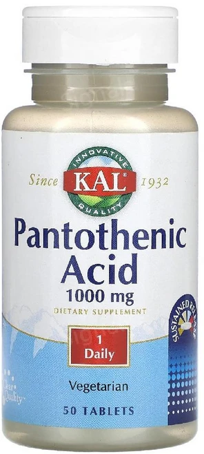 칼 판토텐산 판토테닉 1000mg 50정 비타민B5 Pantothenic, 50개 - 쿠팡