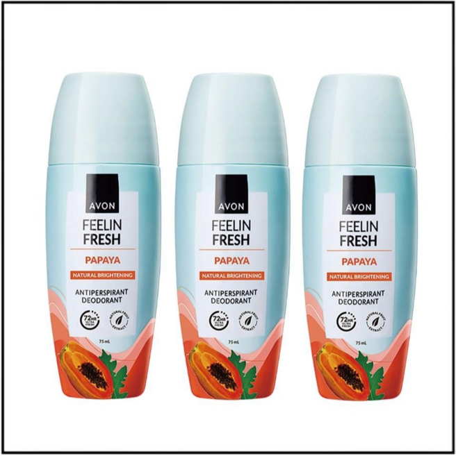 AVON 雅芳 Feelin Fresh Papaya 體香劑 天然嫩膚, 3個, 75ml