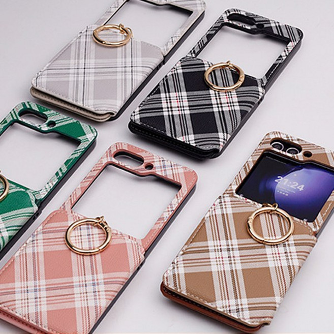 오엔이 더블 월렛 체크 플립 롱 스트랩 케이스