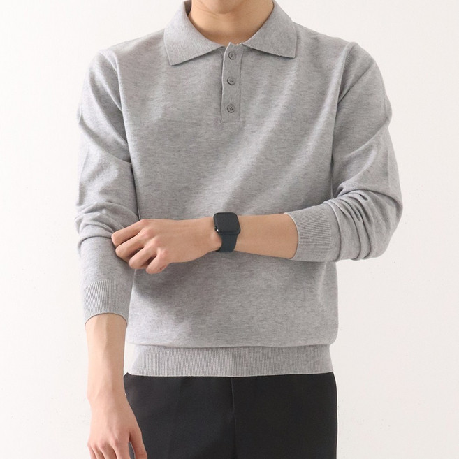 지지블랙 [당일출고] 부드럽고 촉감이 좋은 엔드류 스판 카라 니트 스웨터 ZZBKN054