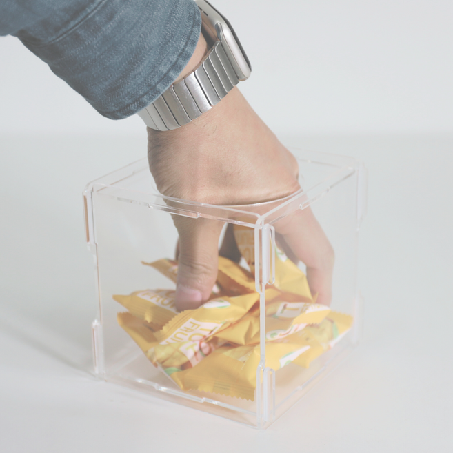 피앤씨 아크릴 응모함 100x100x100, 1개, 투명