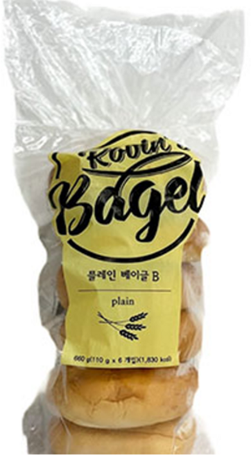 베이글코리아 플레인 베이글 660g (110g x 6개입), 6개, 110g
