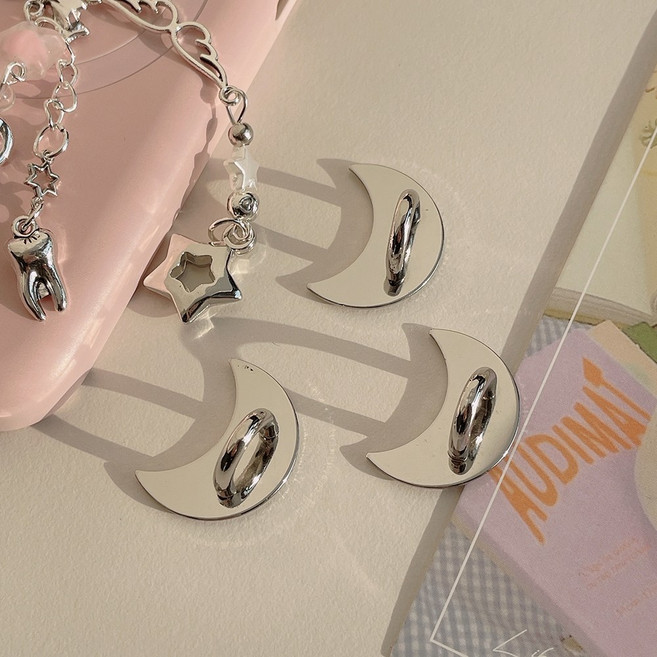 메바마켓 핸드폰 꾸미기 부착용 컬러 키링 고리 (3color), 3개, 실버 달