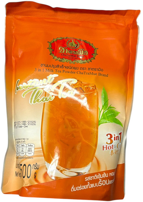 ChaTraMue 手標牌 3合1 泰式奶茶粉, 500g, 1個裝, 1袋