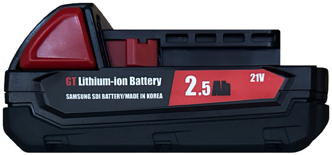 GT 밀워키 배터리 18V 호환 전동공구 밧데리 국산 고방전 삼성셀 장착, 18V 2.5Ah, 1개