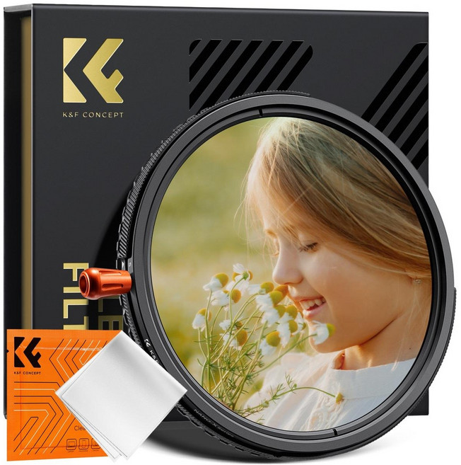KnF Concept NANO-X 77mm 3in1 필터 (블랙 미스트 1/4 +가변 ND2-ND32+CPL) 8K AGC Japan Glass, 1개