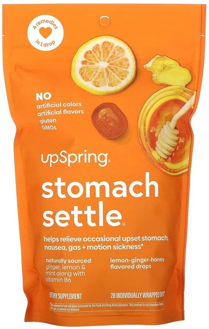 업스프링 스토마크 세틀 드롭 레몬 생강 꿀 28정 개별 포장 1개 - 쿠팡