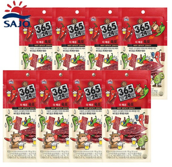 사조 더매운 육포 30g, 8개